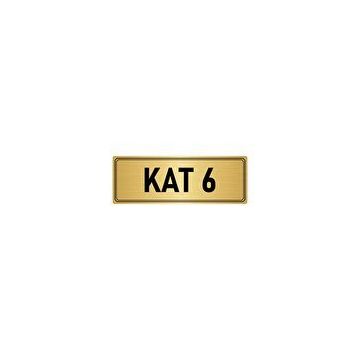 Özarslan Dizayn Departman Kapı İsimliği 6. Kat 7x20 cm Altın Renk Metal Yönlendirme Levhası