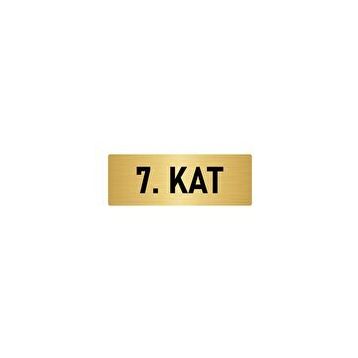 Özarslan Dizayn Departman Kapı İsimliği 7. Kat 10x20 cm Altın Renk Metal Yönlendirme Levhası