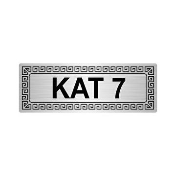 Özarslan Dizayn Departman Kapı İsimliği 7. Kat 7x20 cm Gümüş Renk Metal Yönlendirme Levhası
