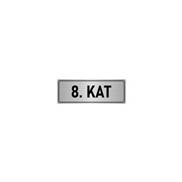 Özarslan Dizayn Departman Kapı İsimliği 8. Kat 10x20 cm Gümüş Renk Metal Yönlendirme Levhası
