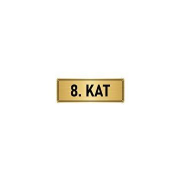 Özarslan Dizayn Departman Kapı İsimliği 8. Kat 5x20 cm Altın Renk Metal Yönlendirme Levhası