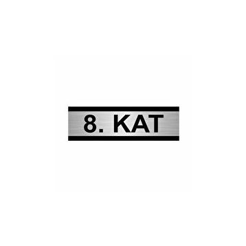 Özarslan Dizayn Departman Kapı İsimliği 8. Kat 7x20 cm Gümüş Renk Metal Yönlendirme Levhası