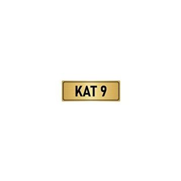 Özarslan Dizayn Departman Kapı İsimliği 9. Kat 10x20 cm Altın Renk Metal Yönlendirme Levhası