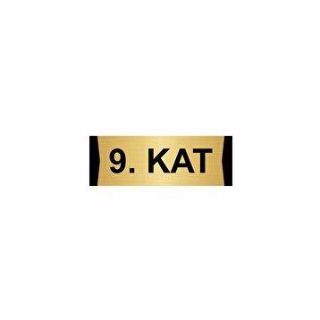 Özarslan Dizayn Departman Kapı İsimliği 9. Kat 10x20 cm Altın Renk Metal Yönlendirme Levhası
