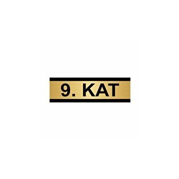 Özarslan Dizayn Departman Kapı İsimliği 9. Kat 10x20 cm Altın Renk Metal Yönlendirme Levhası