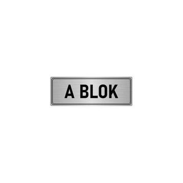 Özarslan Dizayn Departman Kapı İsimliği A Blok 10x20 cm Gümüş Renk Metal Yönlendirme Levhası
