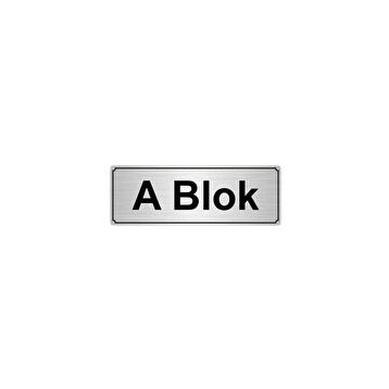 Özarslan Dizayn Departman Kapı İsimliği A Blok 10x20 cm Gümüş Renk Metal Yönlendirme Levhası