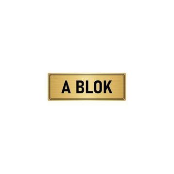 Özarslan Dizayn Departman Kapı İsimliği A Blok 5x20 cm Altın Renk Metal Yönlendirme Levhası