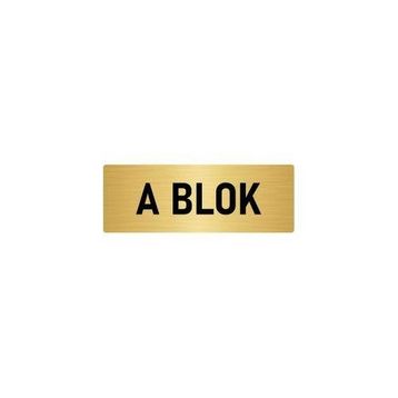 Özarslan Dizayn Departman Kapı İsimliği A Blok 5x20 cm Altın Renk Metal Yönlendirme Levhası