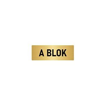 Özarslan Dizayn Departman Kapı İsimliği A Blok 5x20 cm Altın Renk Metal Yönlendirme Levhası
