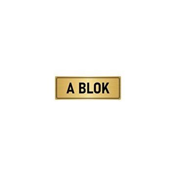 Özarslan Dizayn Departman Kapı İsimliği A Blok 5x20 cm Altın Renk Metal Yönlendirme Levhası