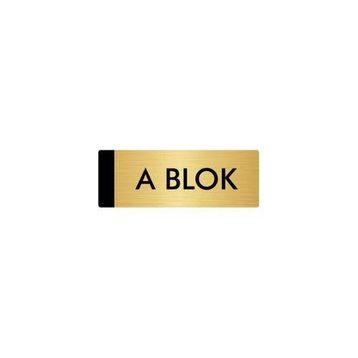 Özarslan Dizayn Departman Kapı İsimliği A Blok 5x20 cm Altın Renk Metal Yönlendirme Levhası