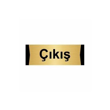 Özarslan Dizayn Departman Kapı İsimliği Acil Çıkış 10x20 cm Altın Renk Metal Yönlendirme Levhası