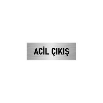 Özarslan Dizayn Departman Kapı İsimliği Acil Çıkış 10x20 cm Gümüş Renk Metal Yönlendirme Levhası