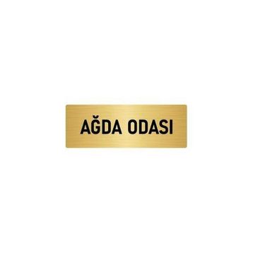 Özarslan Dizayn Departman Kapı İsimliği Ağda Odası 10x20 cm Altın Renk Metal Yönlendirme Levhası