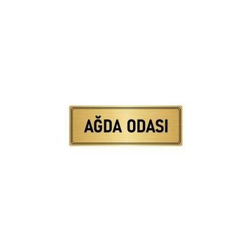 Özarslan Dizayn Departman Kapı İsimliği Ağda Odası 10x20 cm Altın Renk Metal Yönlendirme Levhası