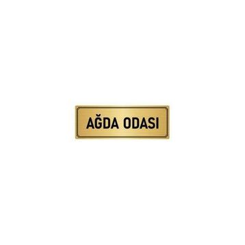 Özarslan Dizayn Departman Kapı İsimliği Ağda Odası 5x20 cm Altın Renk Metal Yönlendirme Levhası