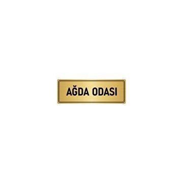 Özarslan Dizayn Departman Kapı İsimliği Ağda Odası 7x20 cm Altın Renk Metal Yönlendirme Levhası