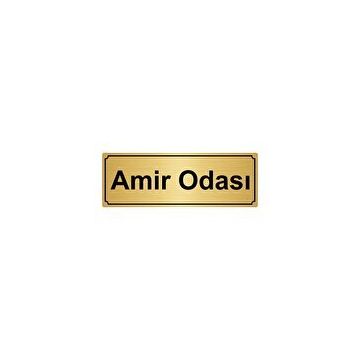 Özarslan Dizayn Departman Kapı İsimliği Amir Odası 10x20 cm Altın Renk Metal Yönlendirme Levhası