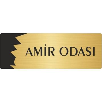 Özarslan Dizayn Departman Kapı İsimliği Amir Odası 5x20 cm Altın Renk Metal Yönlendirme Levhası