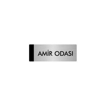 Özarslan Dizayn Departman Kapı İsimliği Amir Odası 7x20 cm Gümüş Renk Metal Yönlendirme Levhası