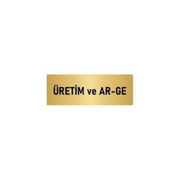Özarslan Dizayn Departman Kapı İsimliği Ar-ge 10x20 cm Altın Renk Metal Yönlendirme Levhası