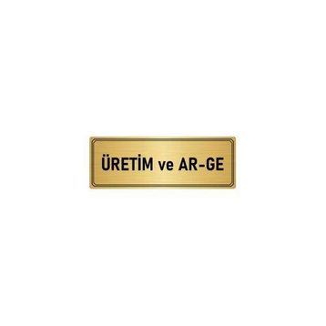 Özarslan Dizayn Departman Kapı İsimliği Ar-ge 7x20 cm Altın Renk Metal Yönlendirme Levhası