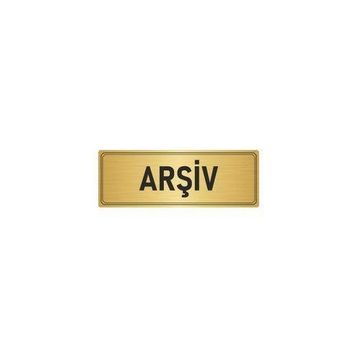 Özarslan Dizayn Departman Kapı İsimliği Arşiv 10x20 cm Altın Renk Metal Yönlendirme Levhası