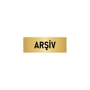 Özarslan Dizayn Departman Kapı İsimliği Arşiv 7x20 cm Altın Renk Metal Yönlendirme Levhası