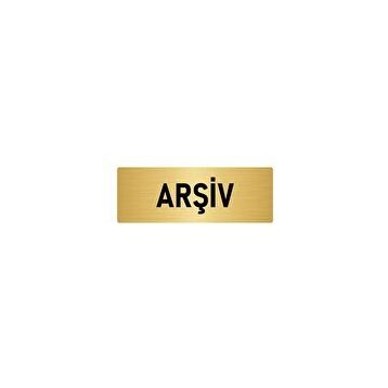 Özarslan Dizayn Departman Kapı İsimliği Arşiv 7x20 cm Altın Renk Metal Yönlendirme Levhası