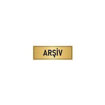 Özarslan Dizayn Departman Kapı İsimliği Arşiv 7x20 cm Altın Renk Metal Yönlendirme Levhası