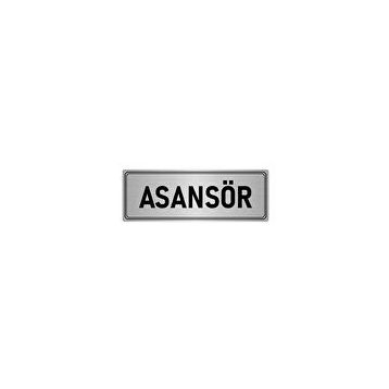 Özarslan Dizayn Departman Kapı İsimliği Asansör 10x20 cm Gümüş Renk Metal Yönlendirme Levhası