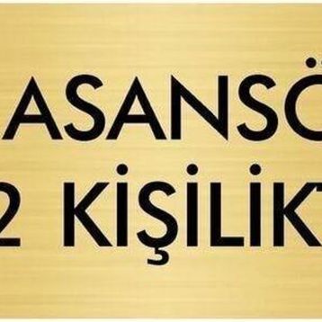Özarslan Dizayn Departman Kapı İsimliği Asansör 2 Kişiliktir 5x20 cm Altın Renk Metal Yönlendirme Levhası