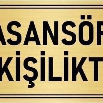 Özarslan Dizayn Departman Kapı İsimliği Asansör 5 Kişiliktir 7x20 cm Altın Renk Metal Yönlendirme Levhası