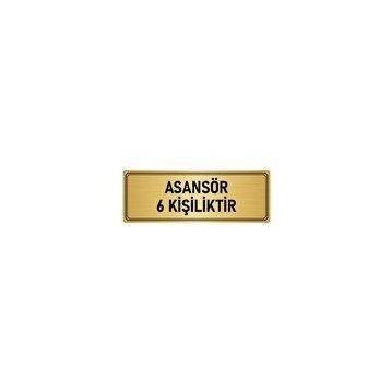 Özarslan Dizayn Departman Kapı İsimliği Asansör 6 Kişiliktir 5x20 cm Altın Renk Metal Yönlendirme Levhası
