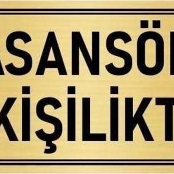 Özarslan Dizayn Departman Kapı İsimliği Asansör 8 Kişiliktir 10x20 cm Altın Renk Metal Yönlendirme Levhası