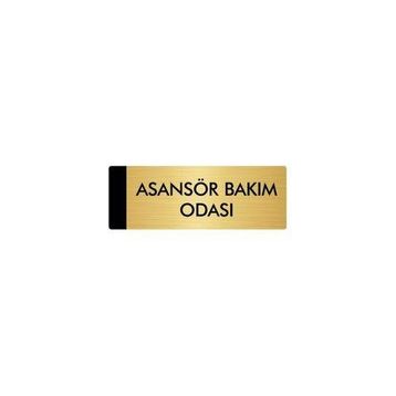 Özarslan Dizayn Departman Kapı İsimliği Asansör Bakım Odası 10x20 cm Altın Renk Metal Yönlendirme Levhası