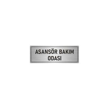 Özarslan Dizayn Departman Kapı İsimliği Asansör Bakım Odası 10x20 cm Gümüş Renk Metal Yönlendirme Levhası