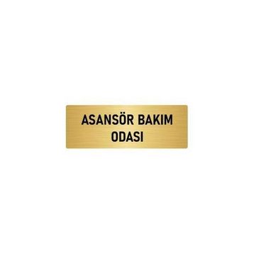 Özarslan Dizayn Departman Kapı İsimliği Asansör Bakım Odası 5x20 cm Altın Renk Metal Yönlendirme Levhası