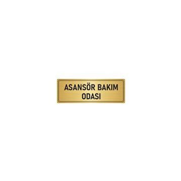 Özarslan Dizayn Departman Kapı İsimliği Asansör Bakım Odası 7x20 cm Altın Renk Metal Yönlendirme Levhası