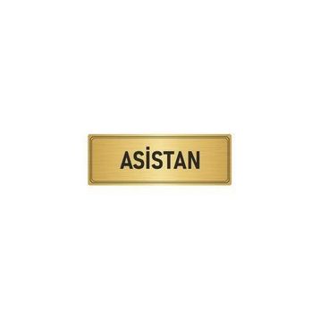 Özarslan Dizayn Departman Kapı İsimliği Asistan 10x20 cm Altın Renk Metal Yönlendirme Levhası