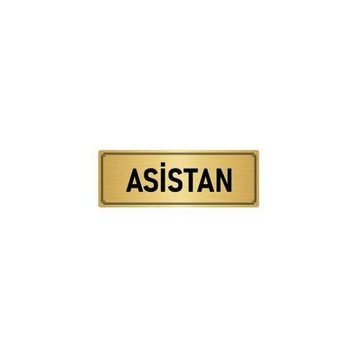 Özarslan Dizayn Departman Kapı İsimliği Asistan 10x20 cm Altın Renk Metal Yönlendirme Levhası