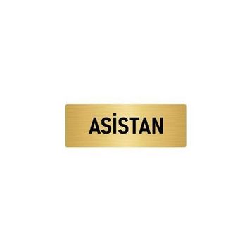 Özarslan Dizayn Departman Kapı İsimliği Asistan 10x20 cm Altın Renk Metal Yönlendirme Levhası