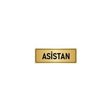 Özarslan Dizayn Departman Kapı İsimliği Asistan 10x20 cm Altın Renk Metal Yönlendirme Levhası