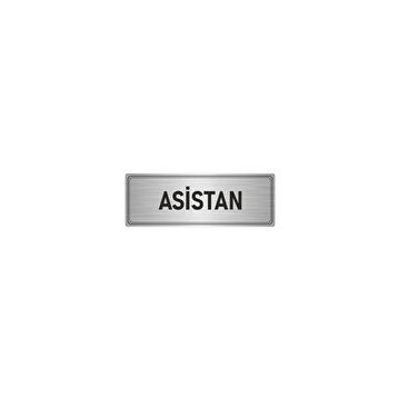 Özarslan Dizayn Departman Kapı İsimliği Asistan 5x20 cm Gümüş Renk Metal Yönlendirme Levhası