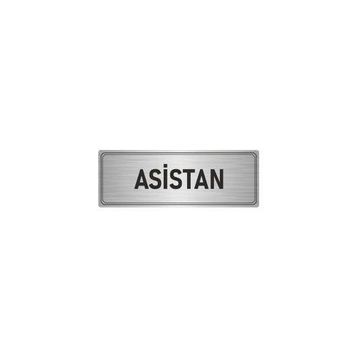 Özarslan Dizayn Departman Kapı İsimliği Asistan 7x20 cm Gümüş Renk Metal Yönlendirme Levhası