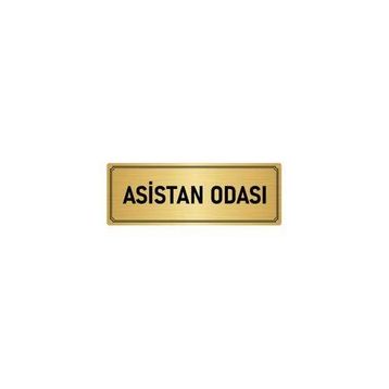 Özarslan Dizayn Departman Kapı İsimliği Asistan Odası 10x20 cm Altın Renk Metal Yönlendirme Levhası