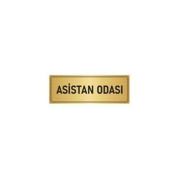 Özarslan Dizayn Departman Kapı İsimliği Asistan Odası 10x20 cm Altın Renk Metal Yönlendirme Levhası