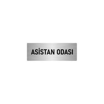 Özarslan Dizayn Departman Kapı İsimliği Asistan Odası 10x20 cm Gümüş Renk Metal Yönlendirme Levhası
