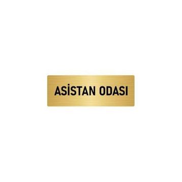 Özarslan Dizayn Departman Kapı İsimliği Asistan Odası 7x20 cm Altın Renk Metal Yönlendirme Levhası